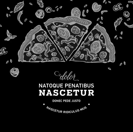 Blackboard Pizza House topのイラスト素材