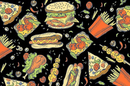 Fast food banner collection.のイラスト素材
