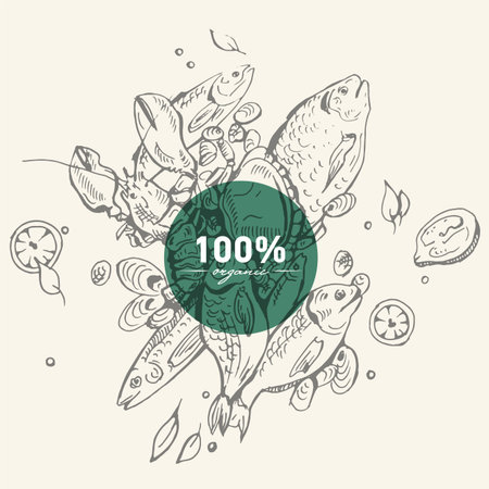 Fish illustration in light background.のイラスト素材