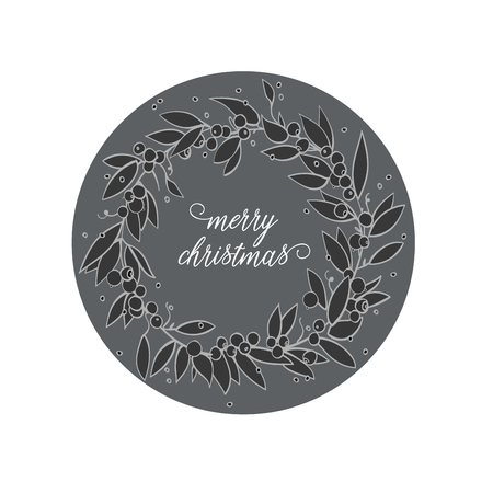 Merry Christmas. Winter Holiday greeting cのイラスト素材