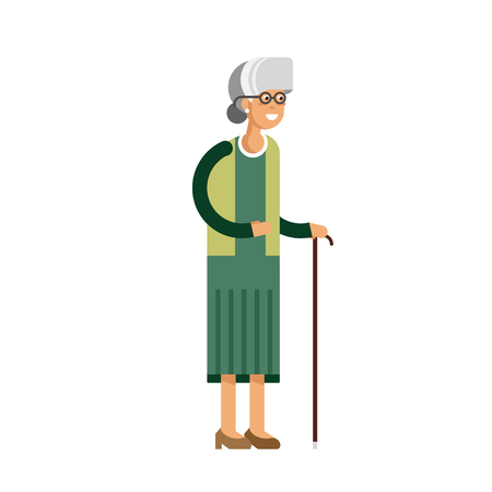 illustration of isolated grandmother on white backgroundのイラスト素材