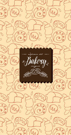 Vector set of design templates and elements for bakery with design label.のイラスト素材