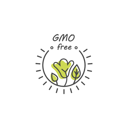 Green and organic products label or badge - icons and illustrations related to freshのイラスト素材