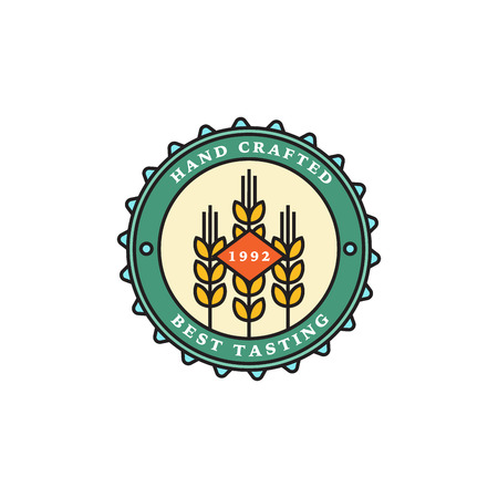 Linear brewery logo design.のイラスト素材