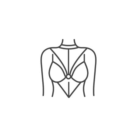Vector illustration or icon woman silhouette with sexy underwear. Women's belt suitのイラスト素材