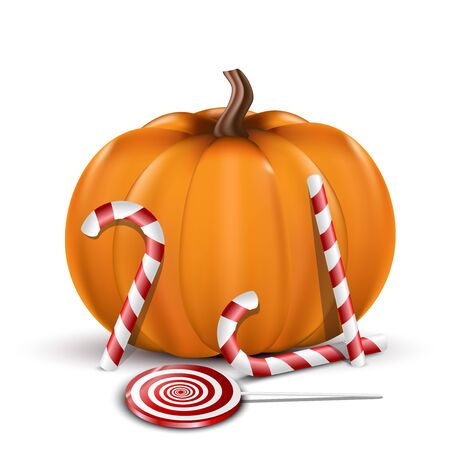 Halloween pumpkin width candy.のイラスト素材