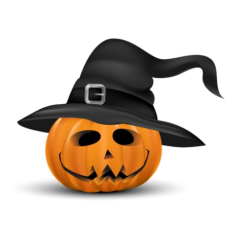 Halloween pumpkin realistic with heat, isolated on white.のイラスト素材