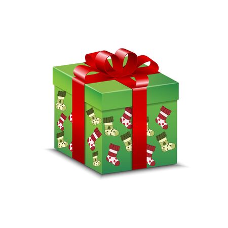 Chrismas present and patternのイラスト素材
