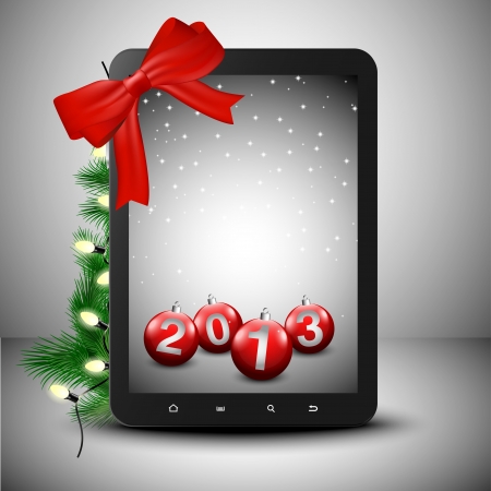 Tablet in Christmas spirit 2013 のイラスト素材