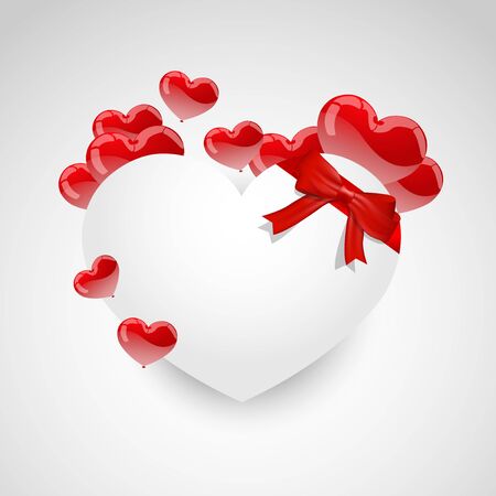 Valentines hearts and  heart note のイラスト素材