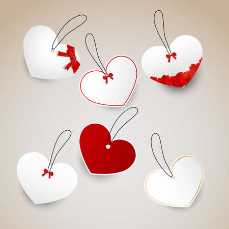 A set of heart tagsのイラスト素材
