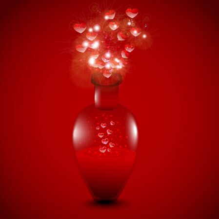 Love potion on a red background.のイラスト素材
