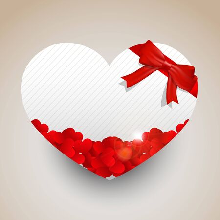 Hearts and bow note for valentine.のイラスト素材