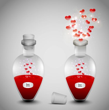 Love potion set for valentine.のイラスト素材