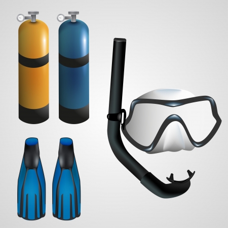 Scuba gear for diving のイラスト素材