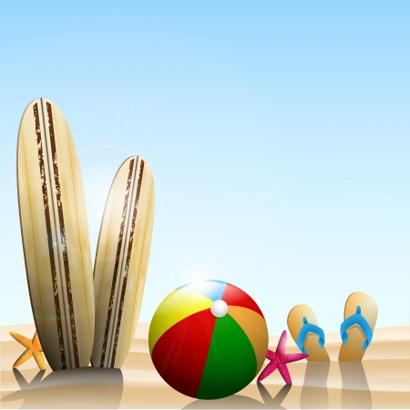Summer Holidays background width summer elements のイラスト素材
