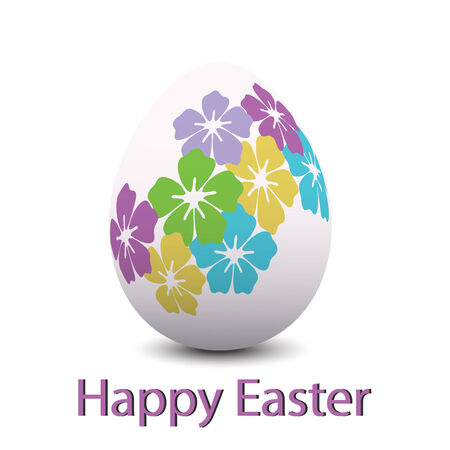 Floral egg pattern isolated on white のイラスト素材