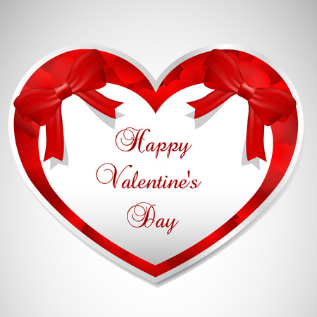 Valentines day card with two bows.のイラスト素材