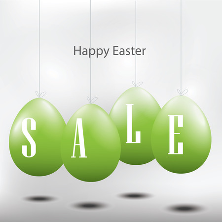 Easter sale sign with green eggsのイラスト素材