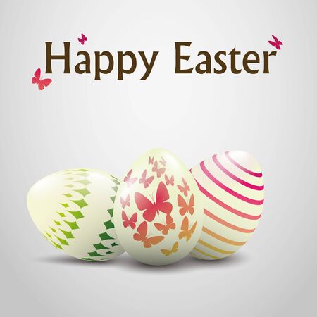 Realistic Easter eggs with pattern.のイラスト素材