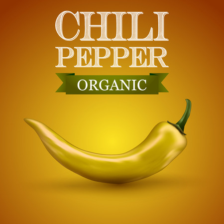 Chili pepper yellow on a yellow, illustration.のイラスト素材