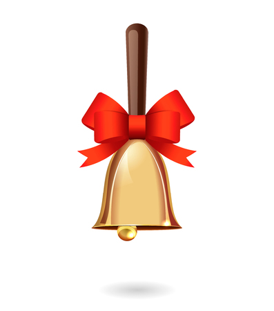 Shiny gold Christmas bellのイラスト素材