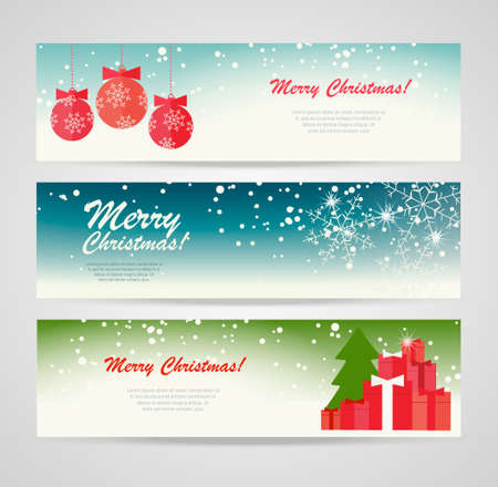 Merry Christmas banners setのイラスト素材