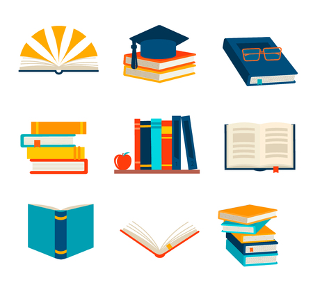 Books set isolatedのイラスト素材