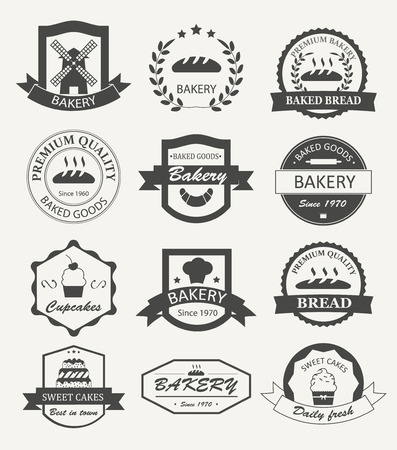 Retro bakery , badges and labelsのイラスト素材