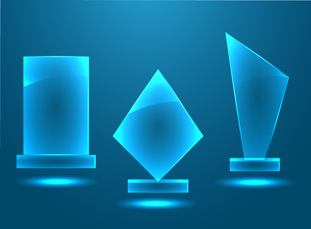 Blank glass awards set  with copy spaceのイラスト素材