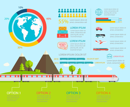 Train infographics, vector illustrationのイラスト素材