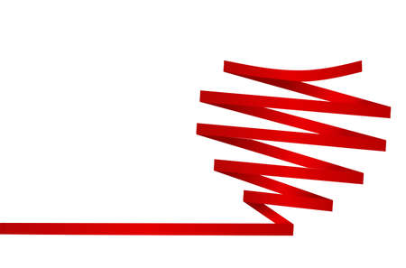 Heart made from red ribbon, vector illustrationのイラスト素材