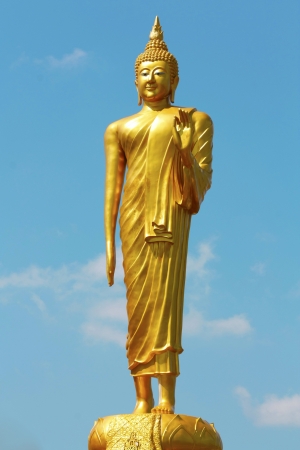 Golden Buddha statue in Thailandの写真素材