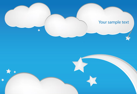 paper clouds,at nightのイラスト素材