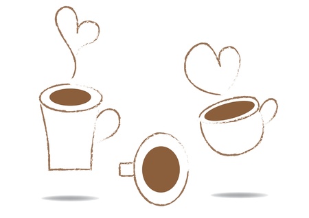 cup of coffee icon sketchのイラスト素材