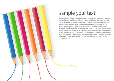 Colour pencils isolated on white backgroundのイラスト素材