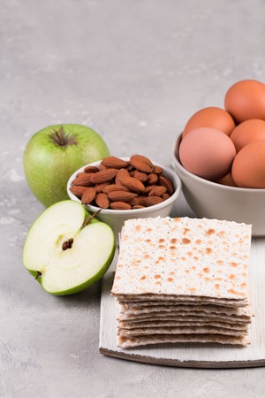 ceremonial foods on the Passover holidayの写真素材