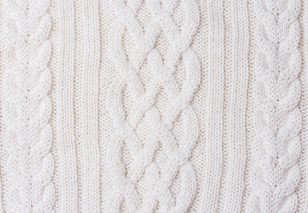 Warm white Knitted Items with Braids and Pattern