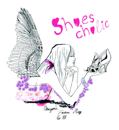 Girl and shoes Sketchのイラスト素材