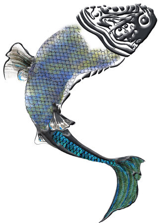 abstract fish,fish,animal,textureのイラスト素材