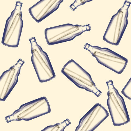bottle pattern seamlessのイラスト素材
