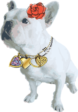 French dog illustration.のイラスト素材