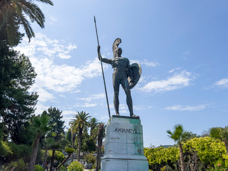 Monument to the famous Italian hero Giuseppe Garibaldi in Naples, Italyの写真素材