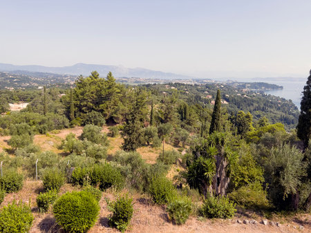 Panoramic view of the city of Taormina, Sicily, Italyの写真素材
