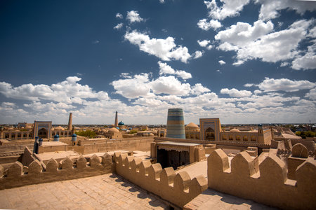 View of the city of Khiva, Uzbekistan. Toned.の写真素材
