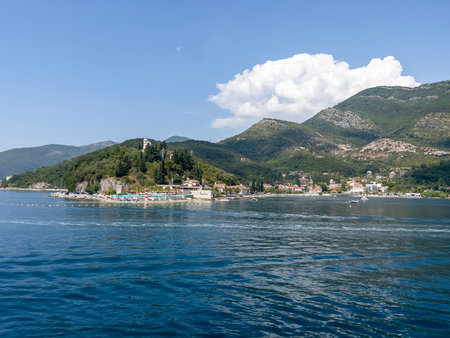 View from the sea to the old townの写真素材