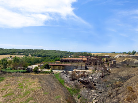Ruins of a very heavily polluted industrial factory, place was known as one of the most polluted towns in Europe.の写真素材