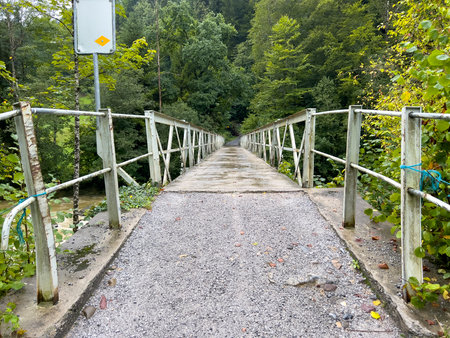 An old iron bridge.の写真素材