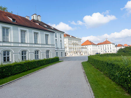 The beautiful buildings of the Nymphenburg Palace.の写真素材