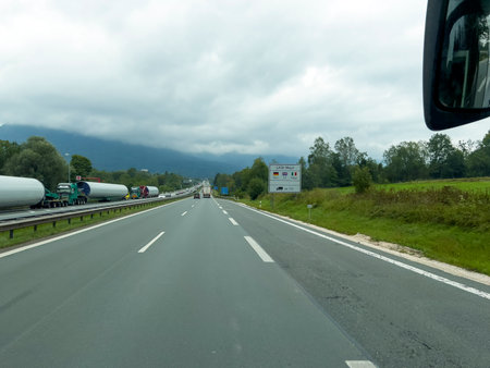 The Autobahn between Munich and Salzburg.の写真素材